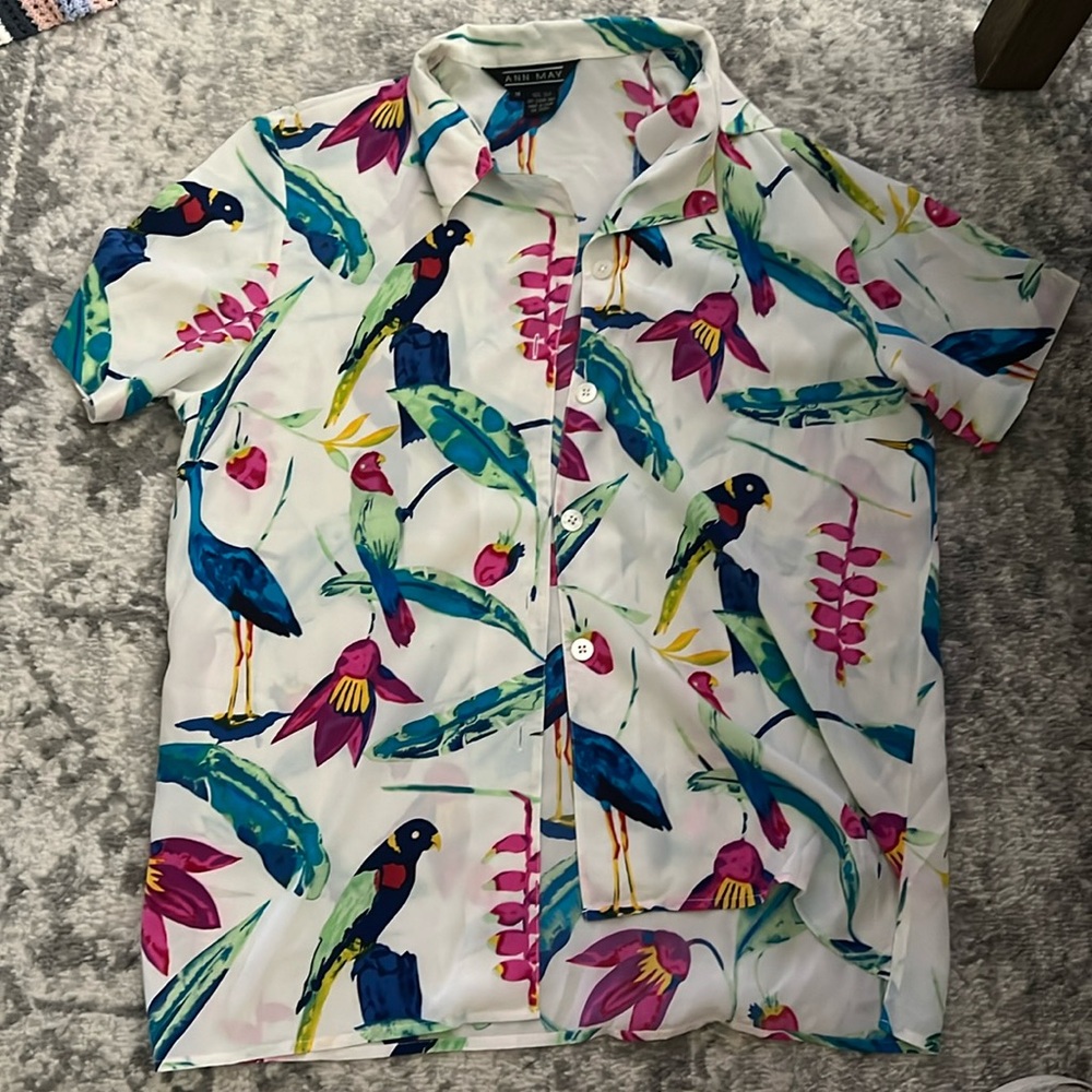 Ann may silk blouse medium